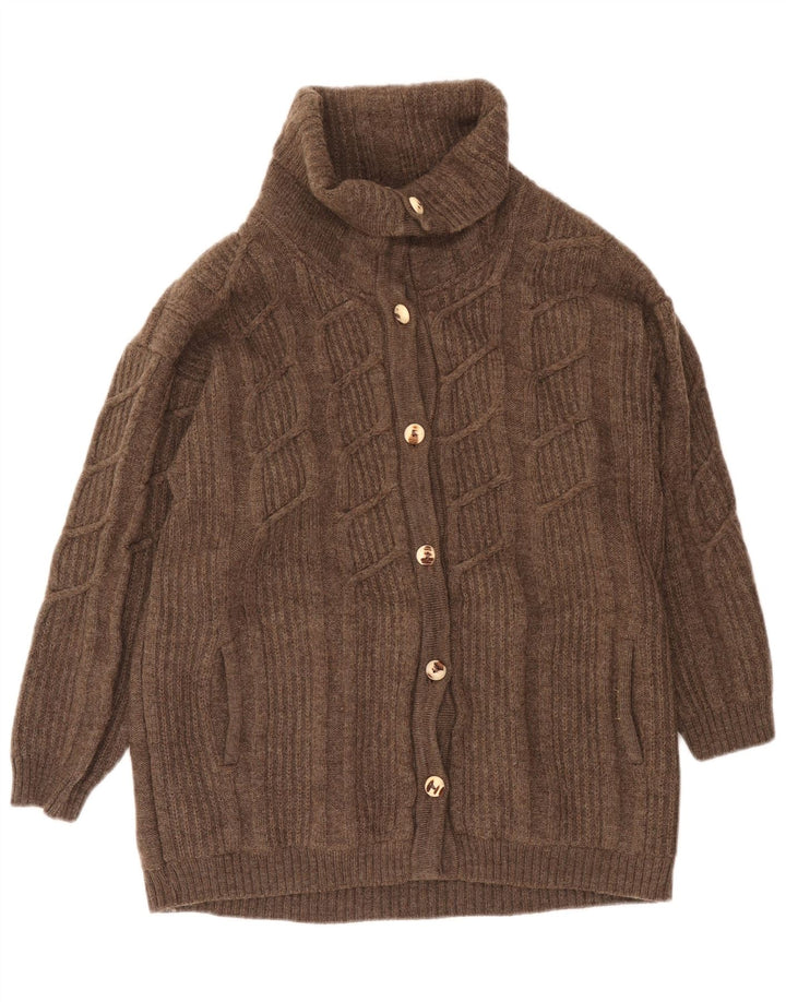 Geiger Womens Cardigan Sweater EU 42 Large Brown Wool