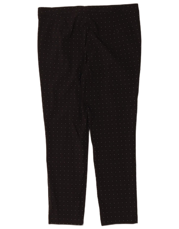Zara Womens Slim Chino Trousers XL W32 L27 Black Spotted Viscose