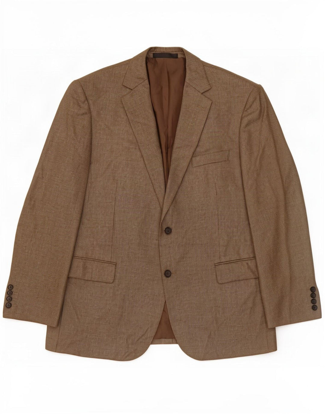 Marks & Spencer Mens 2 Button Blazer Jacket UK 44 XL Brown Polyester