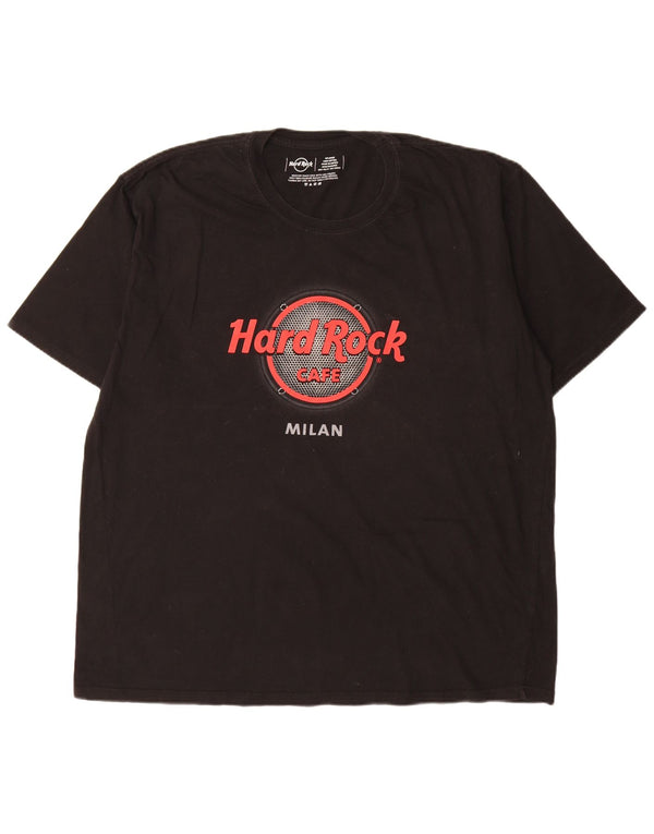 Hard Rock Cafe Mens Milan Graphic T-Shirt Top 2XL Black Cotton