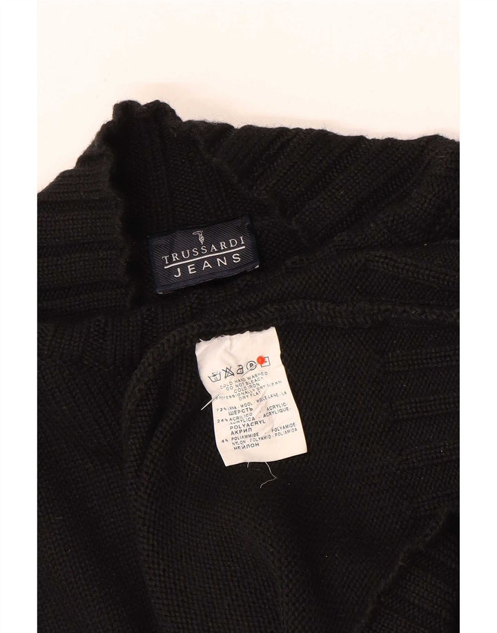 Trussardi Jeans Mens Turtle Neck Jumper Sweater Large Black Wool