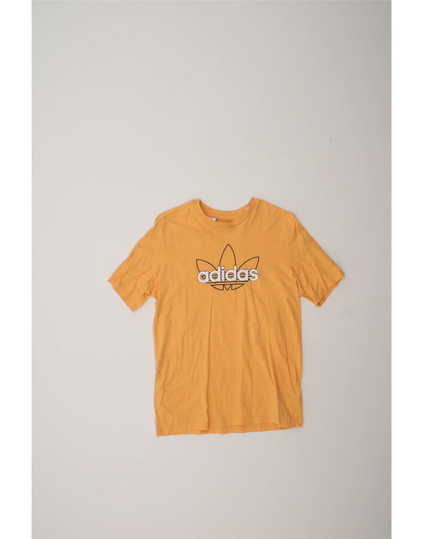 Adidas Boys Graphic T-Shirt Top 13-14 Years Orange Cotton