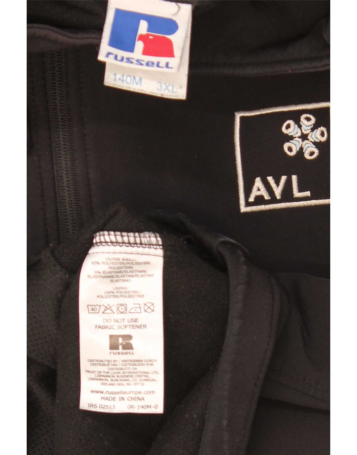 Russell Athletic Mens Windbreaker Jacket UK 46 3XL Black Polyester