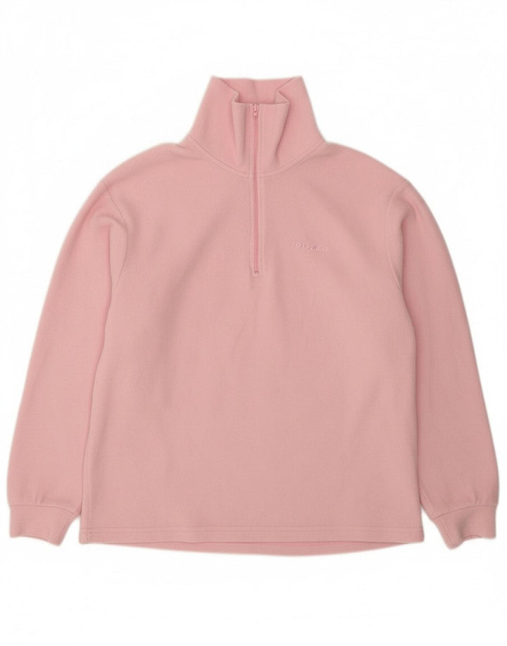 INVICTA Womens Zip Neck Fleece Jumper UK 10 Small Pink Polyester