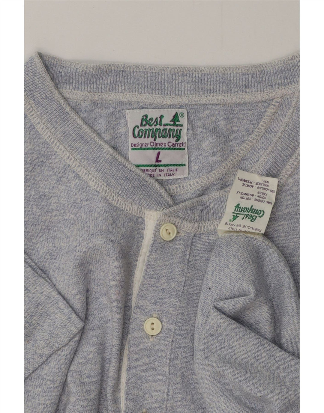 BEST COMPANY Mens Polo Shirt Large Blue Cotton