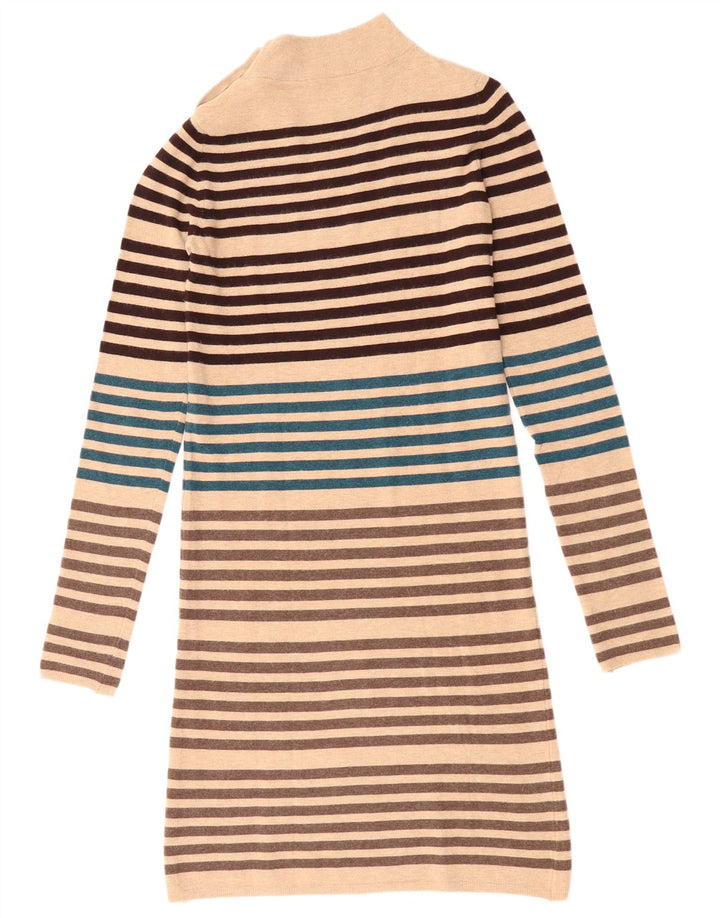 KOOKAI Womens Long Sleeve Jumper Dress US 0 XS Beige Striped