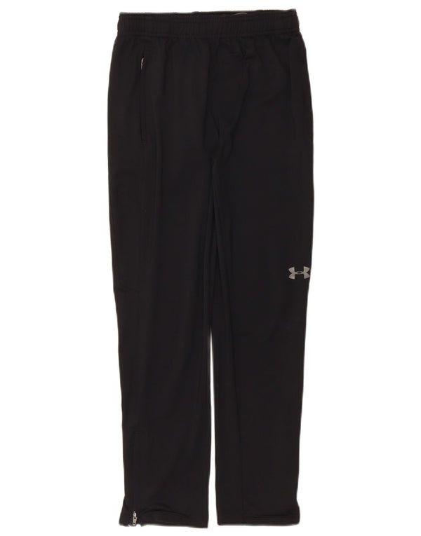 UNDER ARMOUR Boys Fitted Tracksuit Trousers 9-10 Years Medium Black