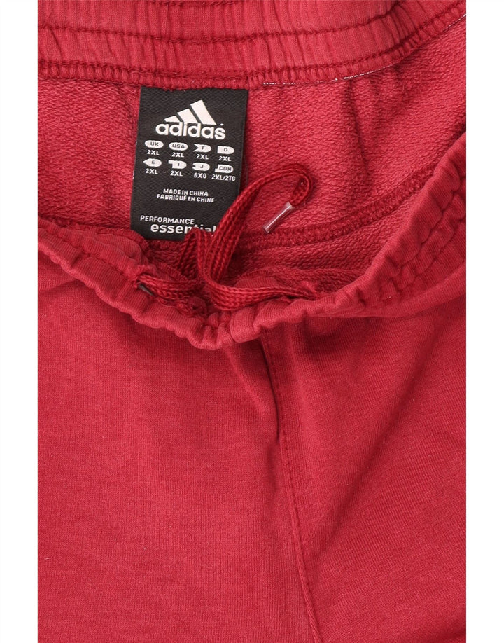 ADIDAS Mens Tracksuit Trousers 2XL Burgundy Cotton