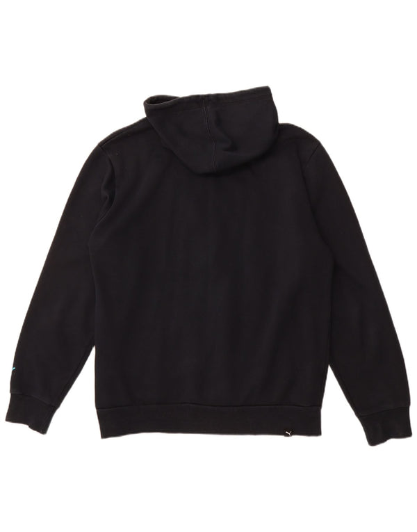 PUMA Mens Graphic Zip Hoodie Sweater Medium Navy Blue Cotton