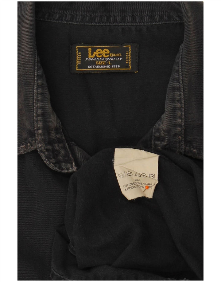 LEE Mens Denim Shirt Large Black Cotton