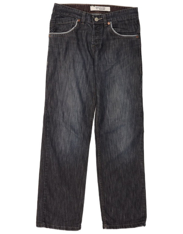 Guess Mens Straight Jeans W32 L32 Navy Blue Cotton