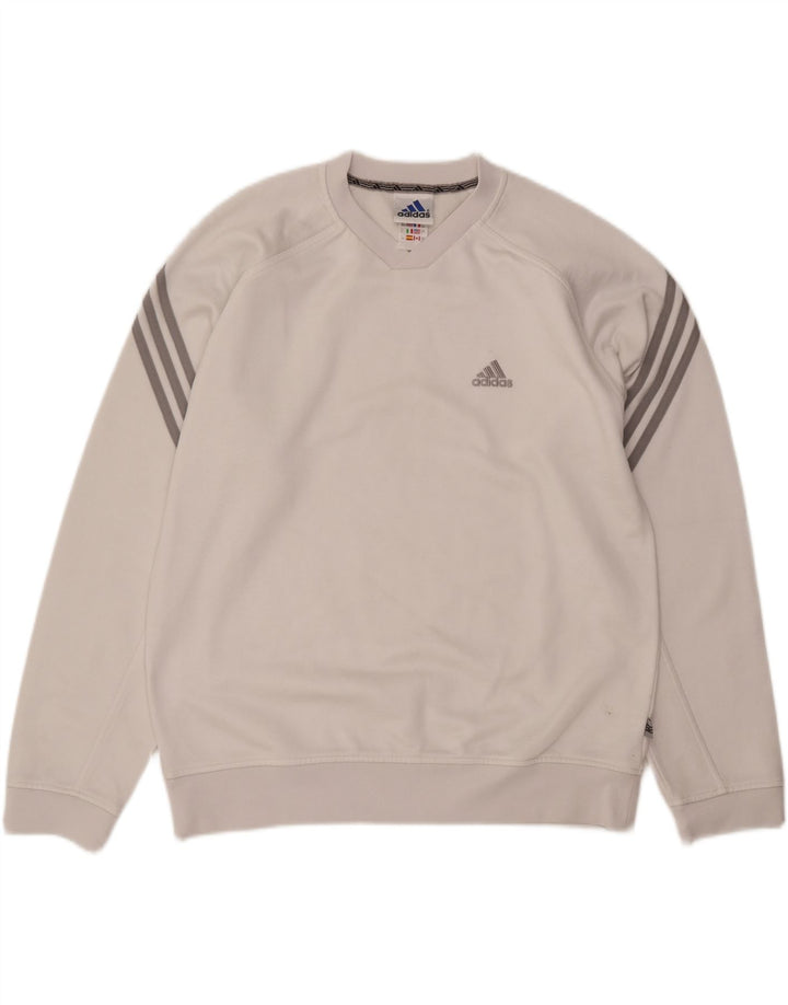 ADIDAS Mens Loose Fit Sweatshirt Jumper UK 36/38 Small White Polyester