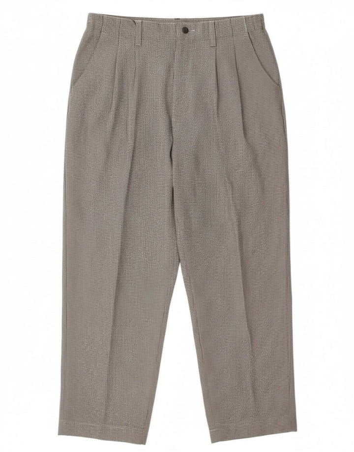 LEE Womens Pegged Cropped Trousers W32 L26 Brown Houndstooth