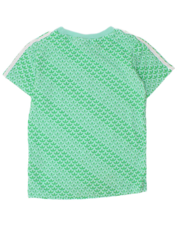Adidas Boys Graphic T-Shirt Top 2-3 Years Green Cotton
