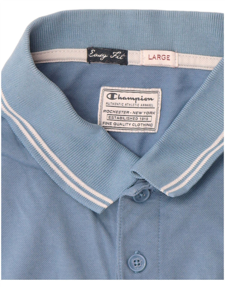 Champion Mens Easy Fit Polo Shirt Large Blue