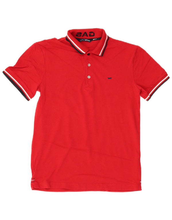 GAS Boys Polo Shirt 15-16 Years Large Red Cotton
