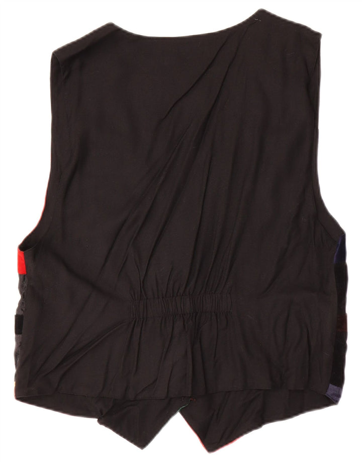FREE STYLE Womens Waistcoat UK 14 Medium Multicoloured Patchwork Viscose