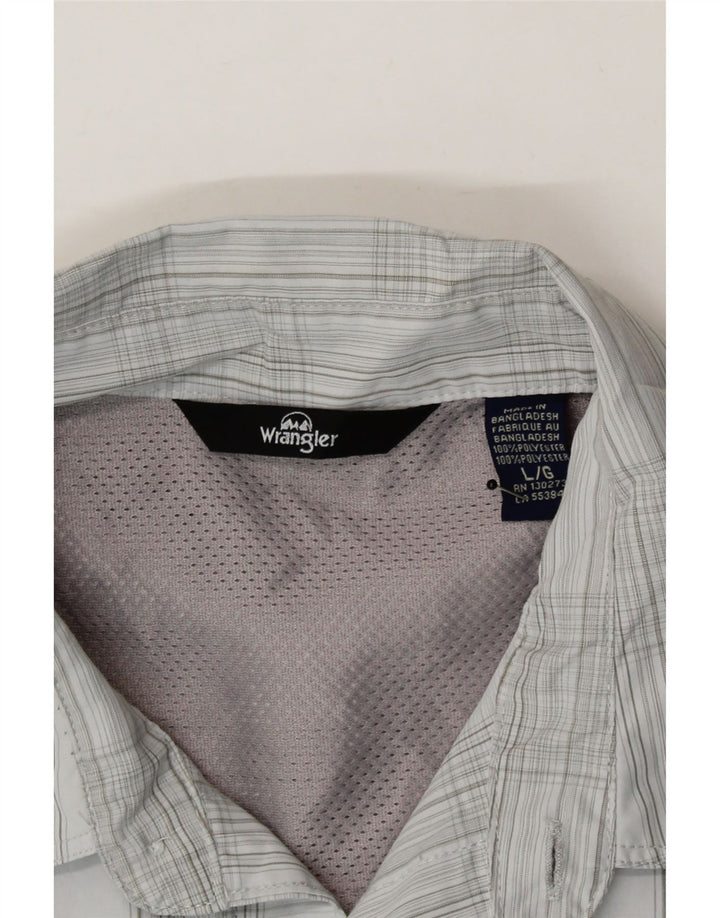 WRANGLER Mens Shirt Large Grey Check Polyester Vintage Wrangler and Second-Hand Wrangler from Messina Hembry 