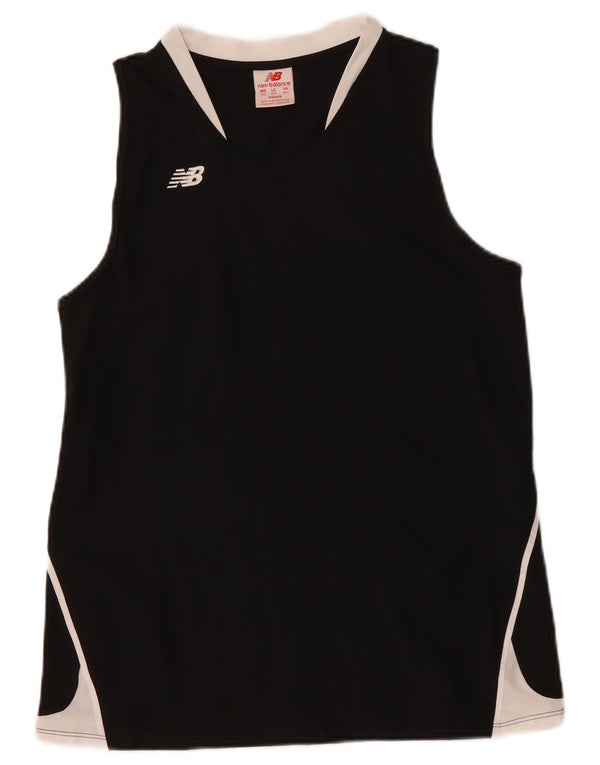 New Balance Womens Vest Top UK 14 Large Black Colourblock Polyester