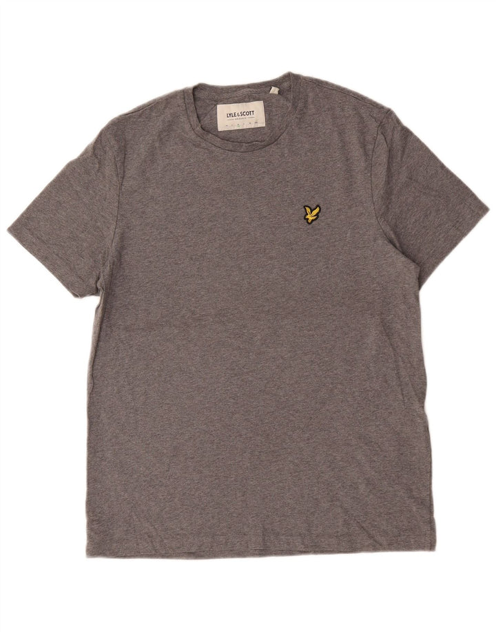 Lyle & Scott Mens T-Shirt Top Medium Grey Cotton