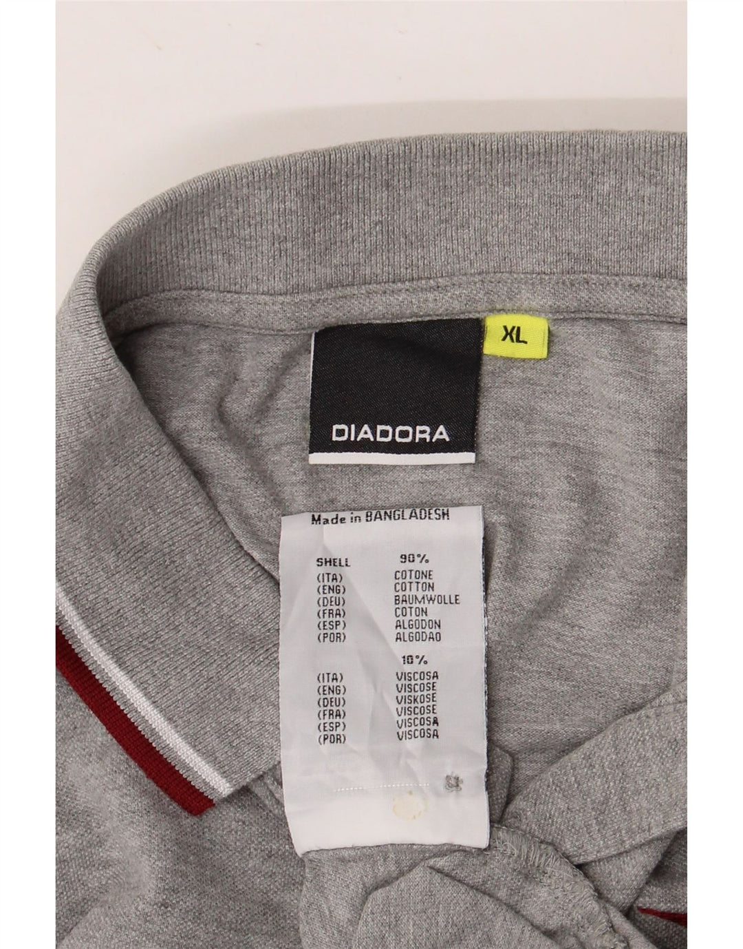 DIADORA Mens Polo Shirt XL Grey Cotton
