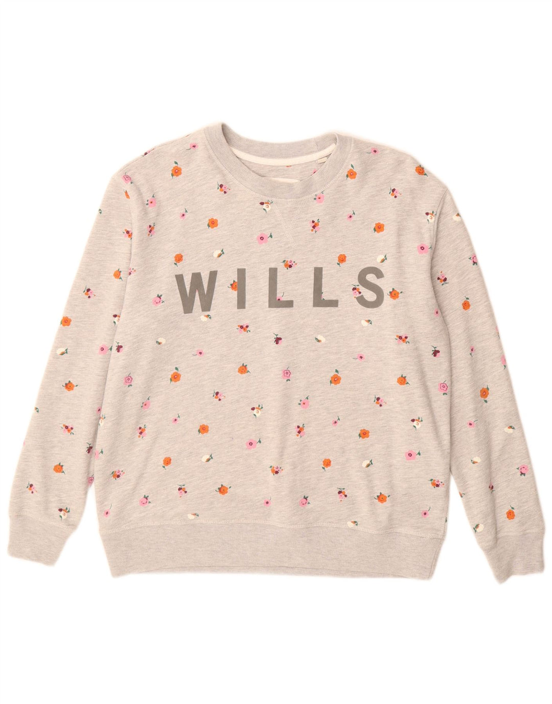 Jack Wills Womens Graphic Sweatshirt Jumper UK 10 Small Grey Floral