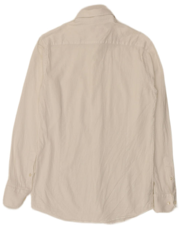Massimo Dutti Mens Shirt Size 39 Medium White Cotton