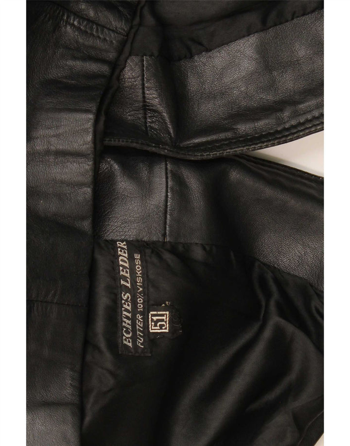 Vintage Mens Leather Jacket EU 51 Large Black Leather