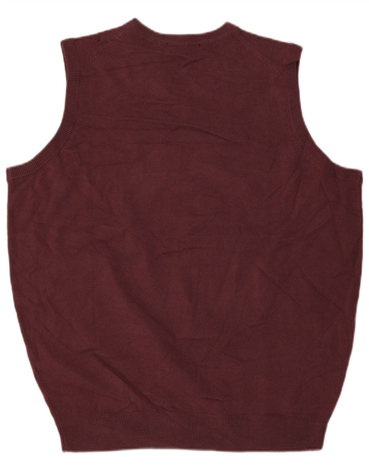 James Pringle Mens Vest Tank Top Medium Burgundy Acrylic