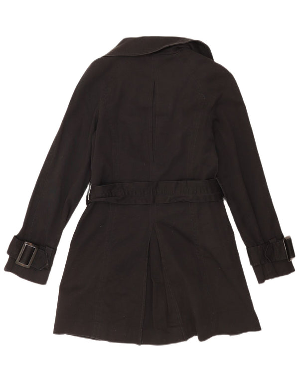 Zara Womens Overcoat UK 6 XS Black Cotton