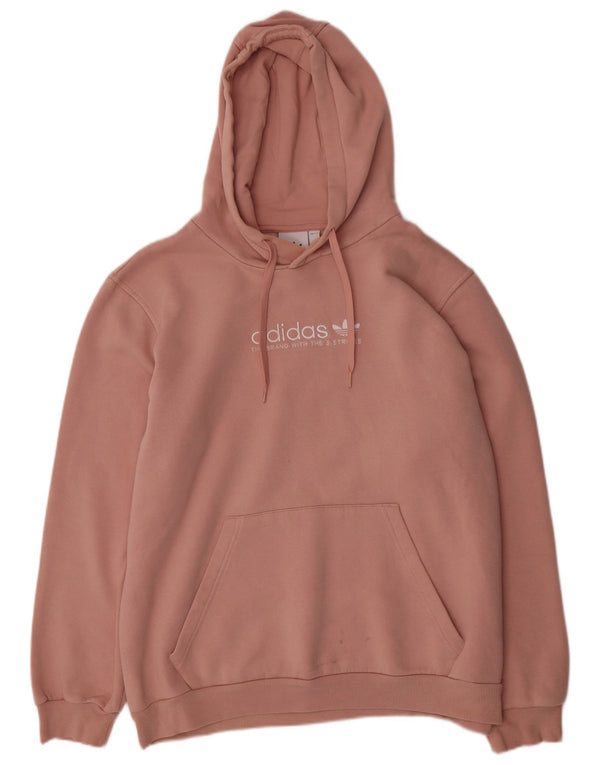 Adidas Mens Graphic Hoodie Jumper Large Pink Cotton