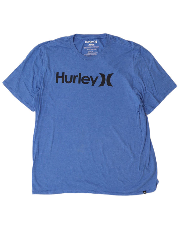 Hurley Mens Graphic T-Shirt Top XL Blue Polyester
