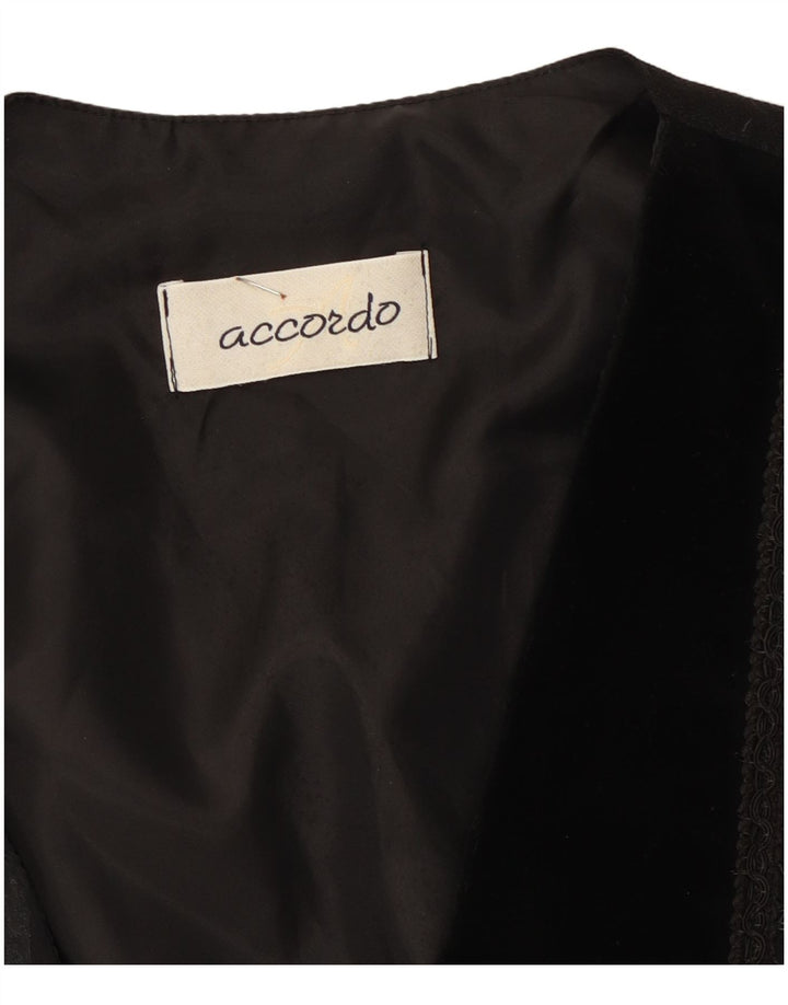 ACCORDO Womens Waistcoat UK 14 Medium Black Patchwork