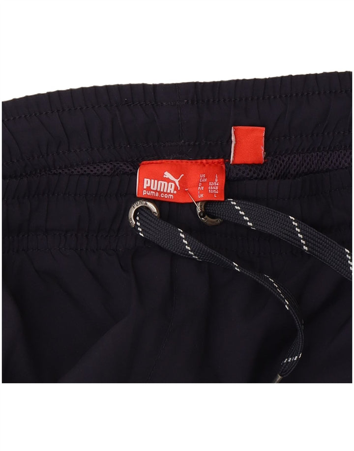 Puma Mens Graphic Bermuda Sport Shorts Large  Navy Blue