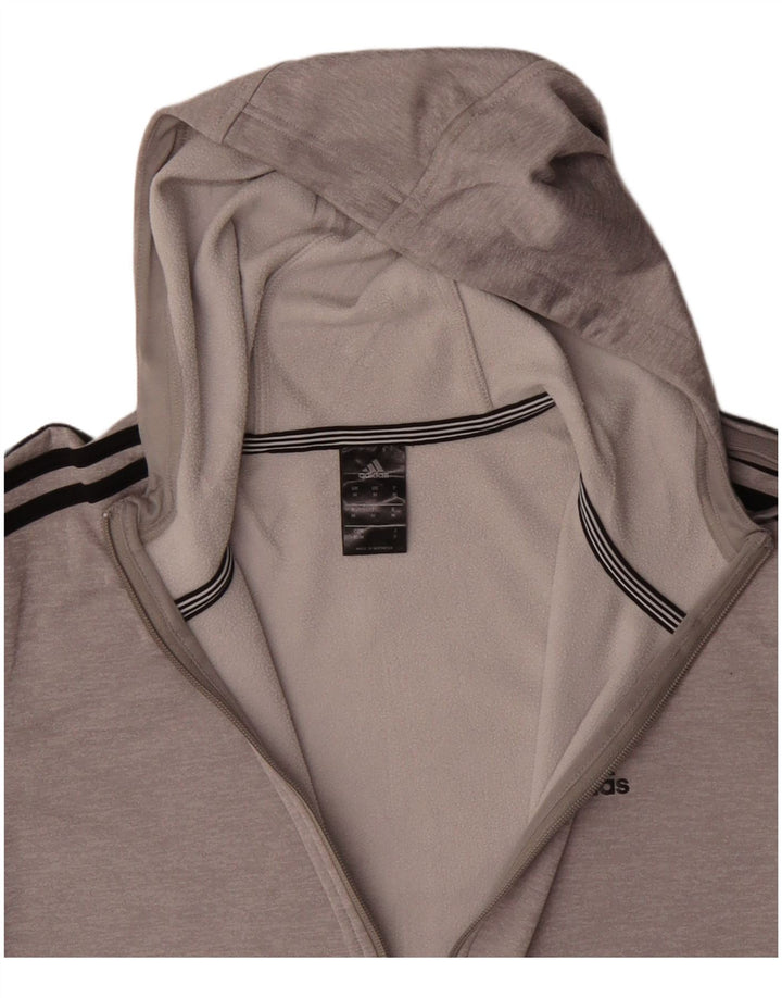 ADIDAS Mens Climawarm Zip Hoodie Sweater Medium Grey Polyester
