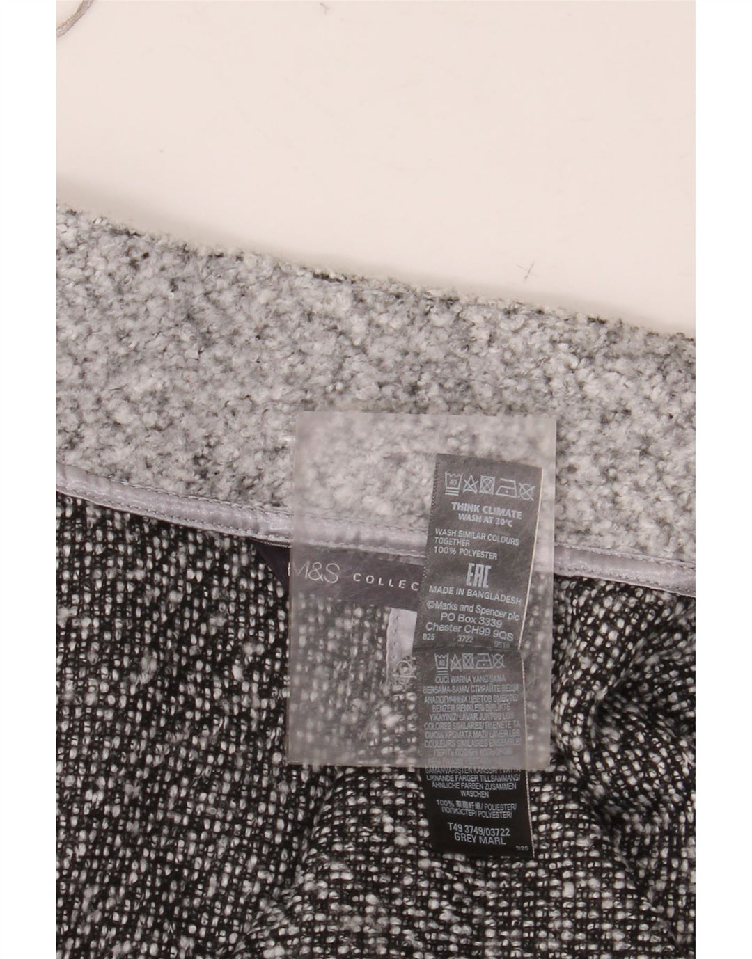 MARKS & SPENCER Womens Oversized Open Overcoat UK 6 XS Grey Flecked