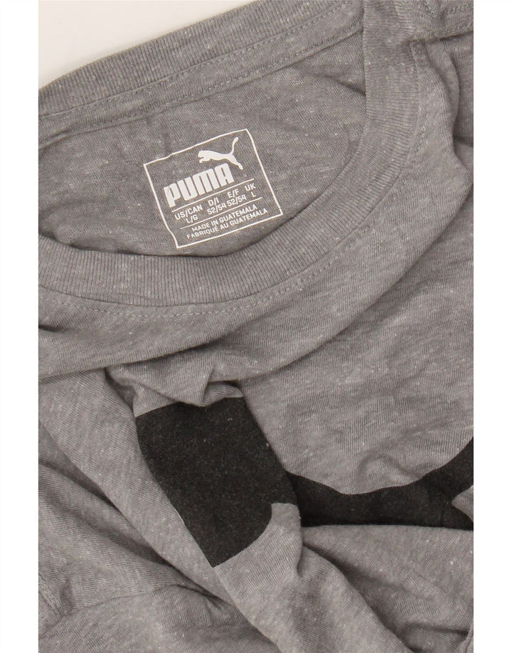 PUMA Mens Graphic T-Shirt Top Large Grey Flecked