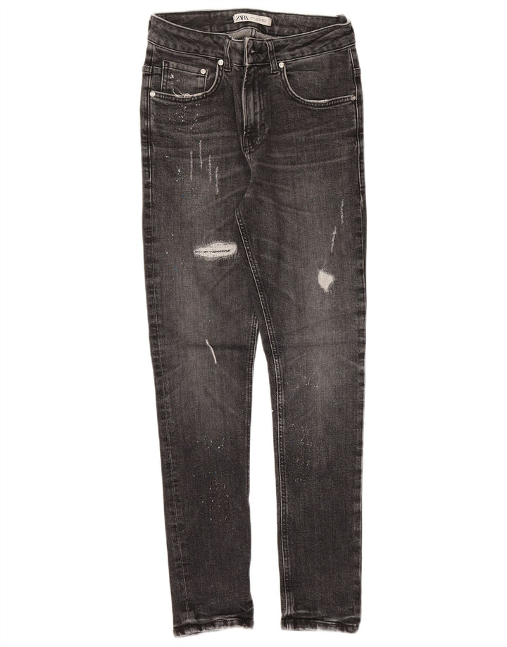 ZARA Womens Distressed Skinny Jeans EU 38 Medium W30 L29 Grey