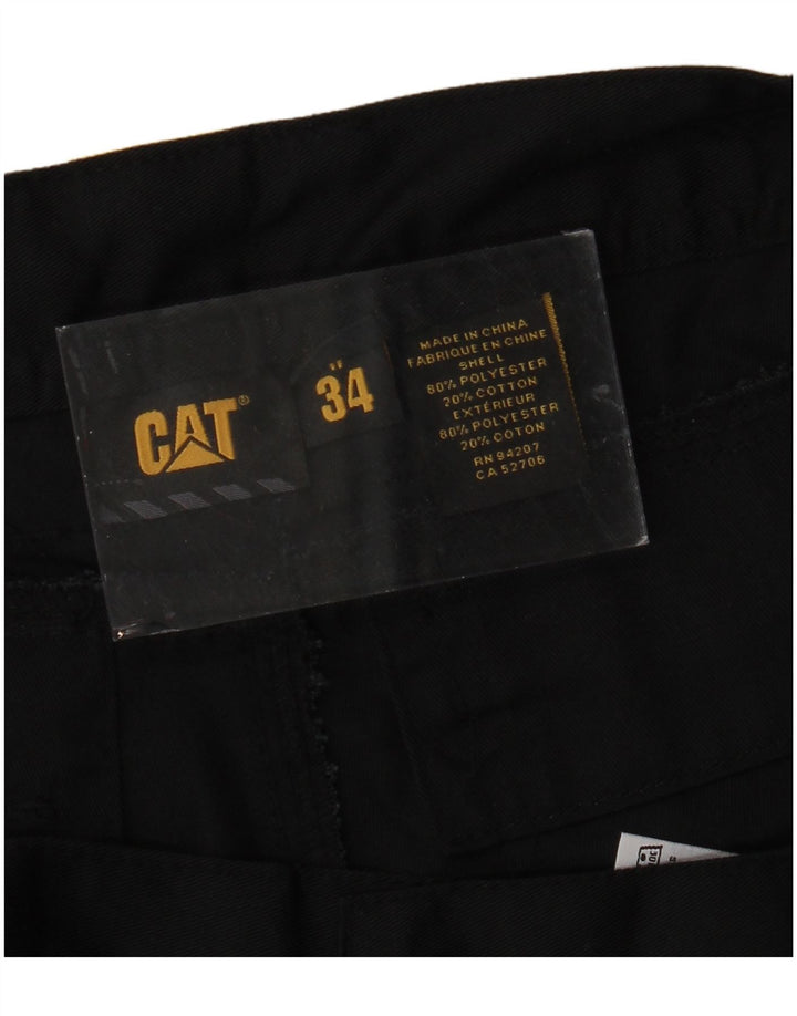 CATERPILLAR Mens Workwear Cargo Shorts W34 Large Black Polyester