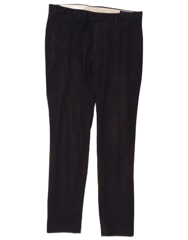 Polo Ralph Lauren Mens Slim Fit Suit Trousers W34 L32 Navy Blue Cotton