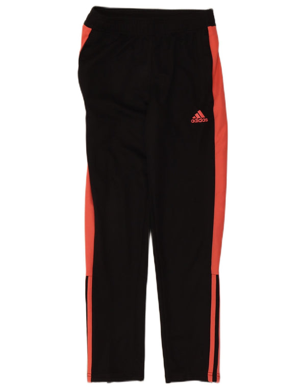 ADIDAS Girls Aeroready Tracksuit Trousers 11-12 Years  Black Colourblock