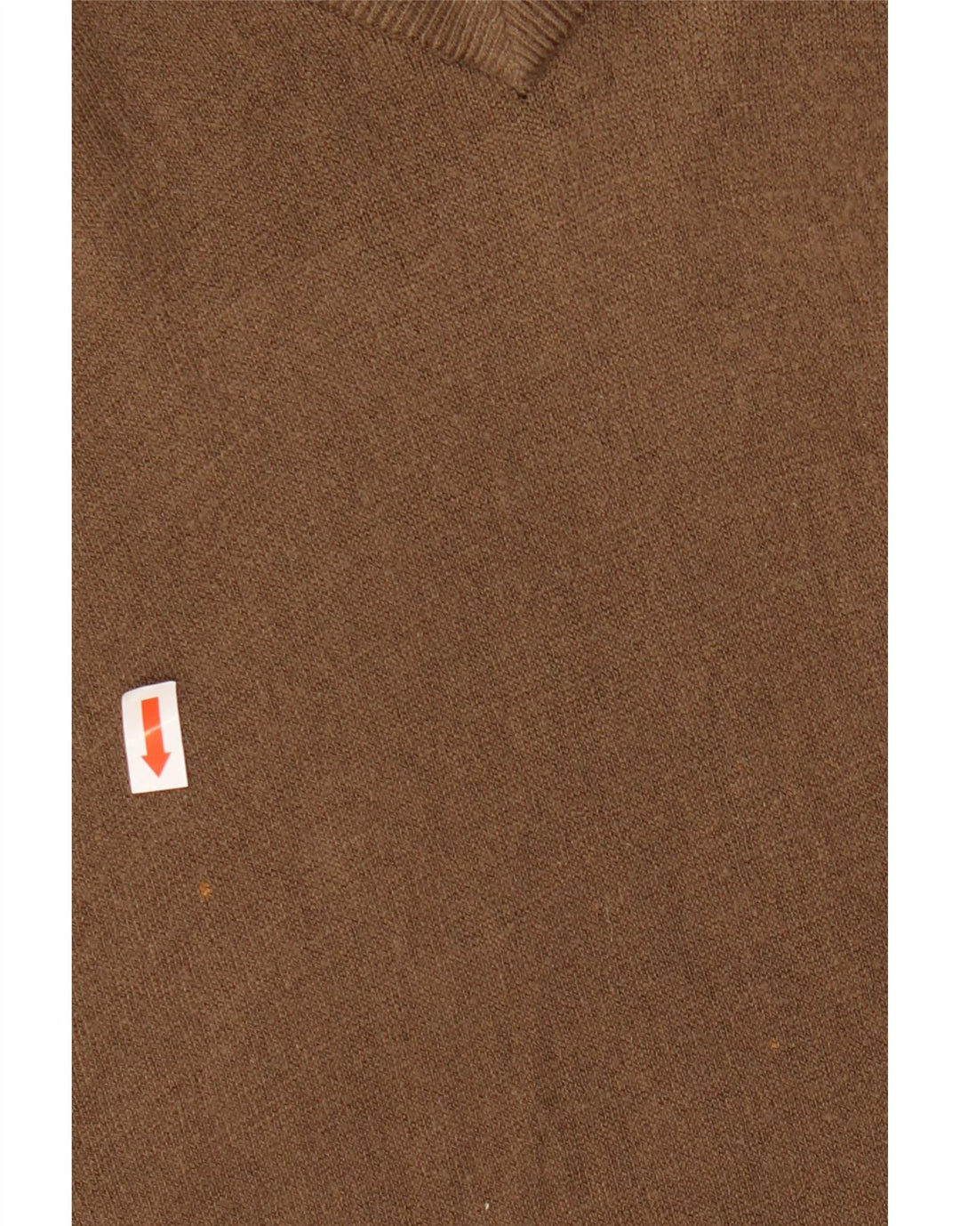 MARKS & SPENCER Mens Blue Harbour V-Neck Jumper Sweater Large Brown