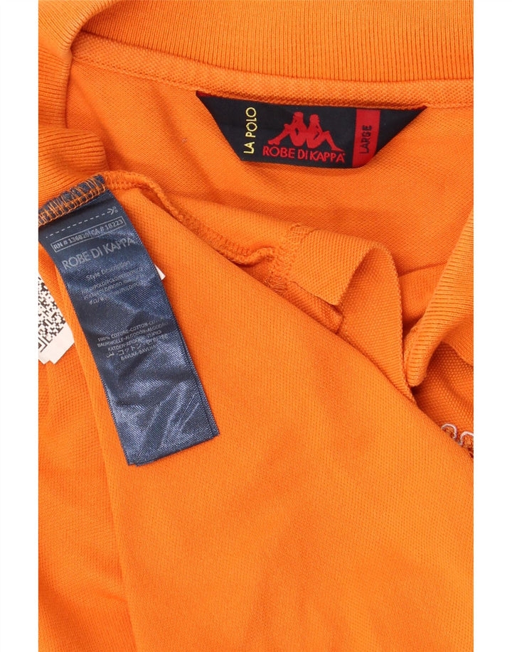 KAPPA Mens Polo Shirt Large Orange Cotton