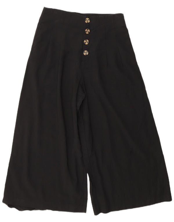 Zara Womens Trafaluc High Waist Cropped Trousers Medium W28 L23 Black