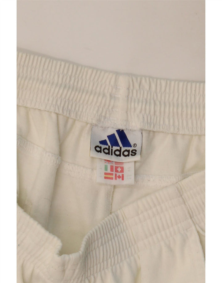 ADIDAS Womens Sport Shorts UK 16 Large Off White Cotton