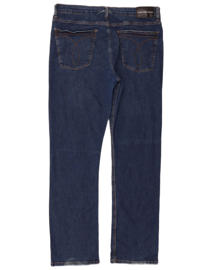 Calvin Klein Mens Distressed Straight Jeans IT 48 Medium W38 L33 Navy Blue