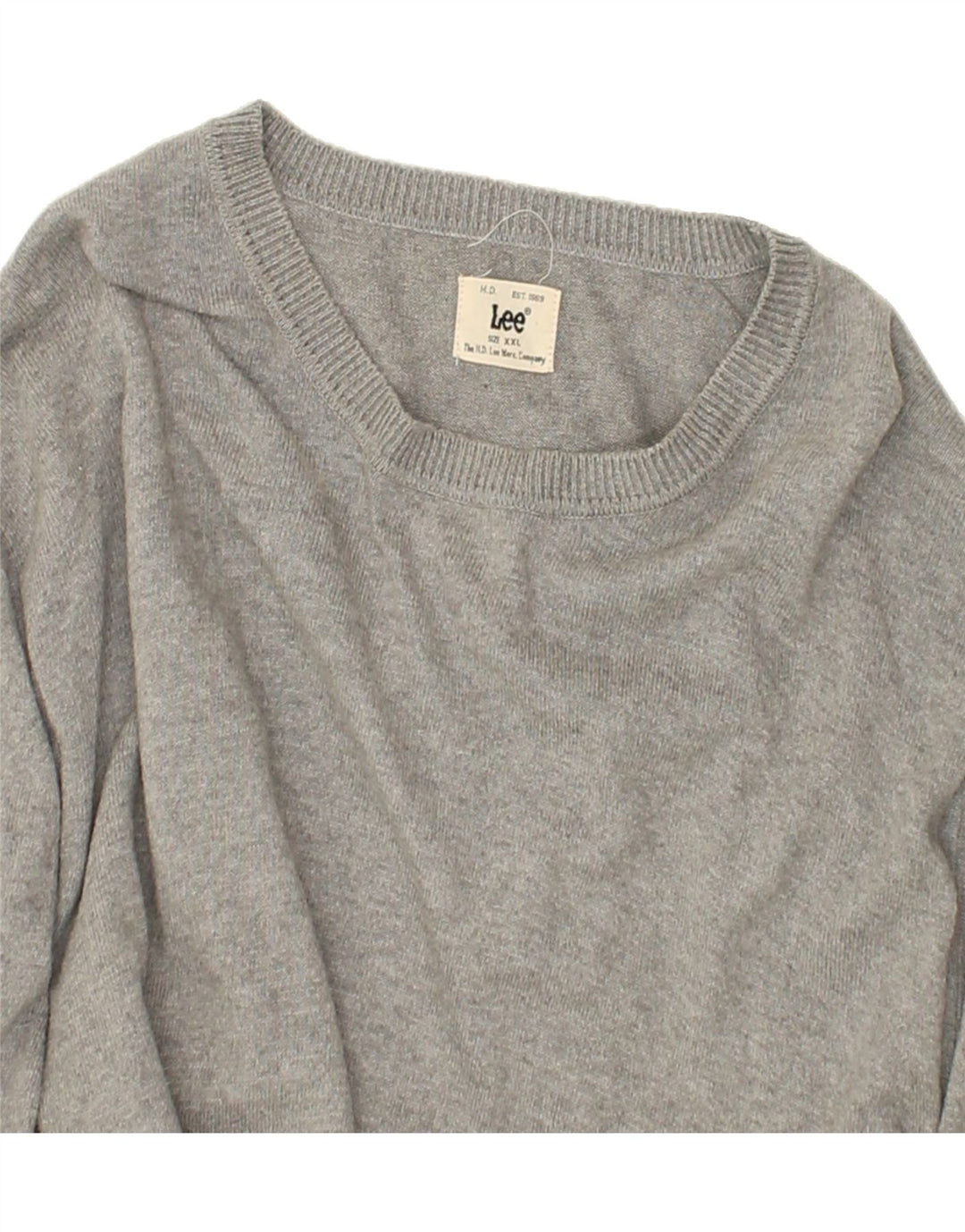 LEE Mens Crew Neck Jumper Sweater 2XL Grey Cotton | Vintage Lee | Thrift | Second-Hand Lee | Used Clothing | Messina Hembry 