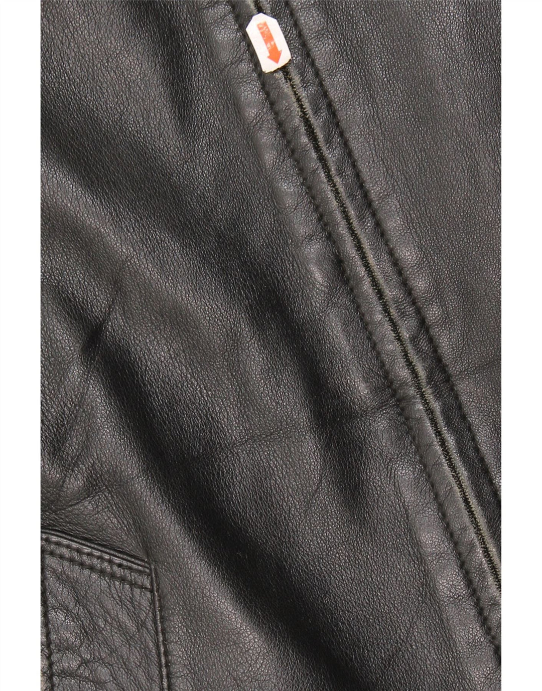 Vintage Mens Leather Jacket IT 50 XL Black Leather