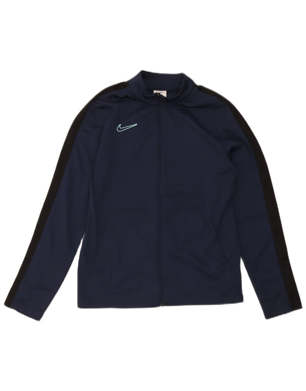 Nike Boys Dri Fit Tracksuit Top Jacket 12-13 Years Large Navy Blue