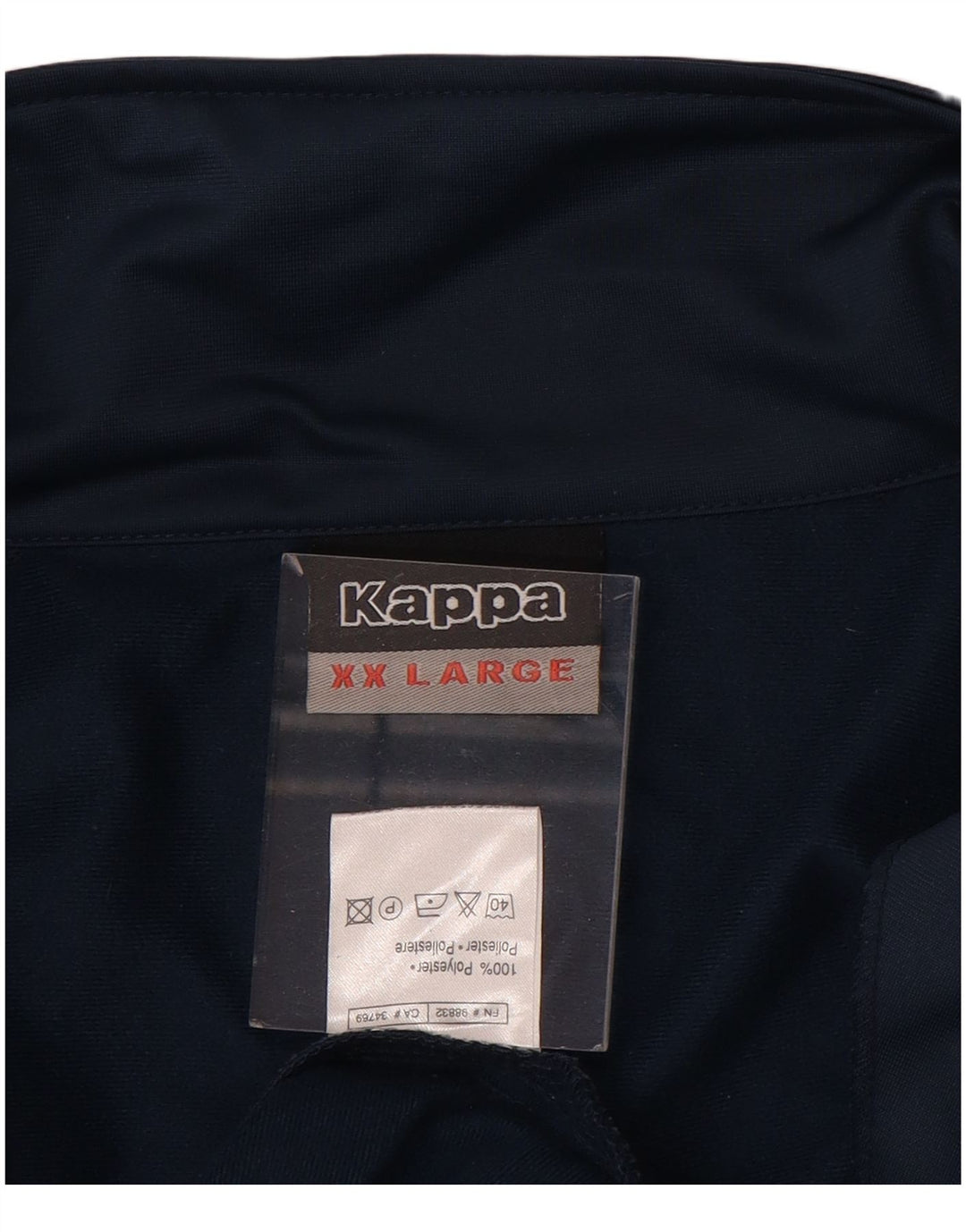 KAPPA Mens Graphic Tracksuit Top Jacket 2XL Navy Blue Colourblock